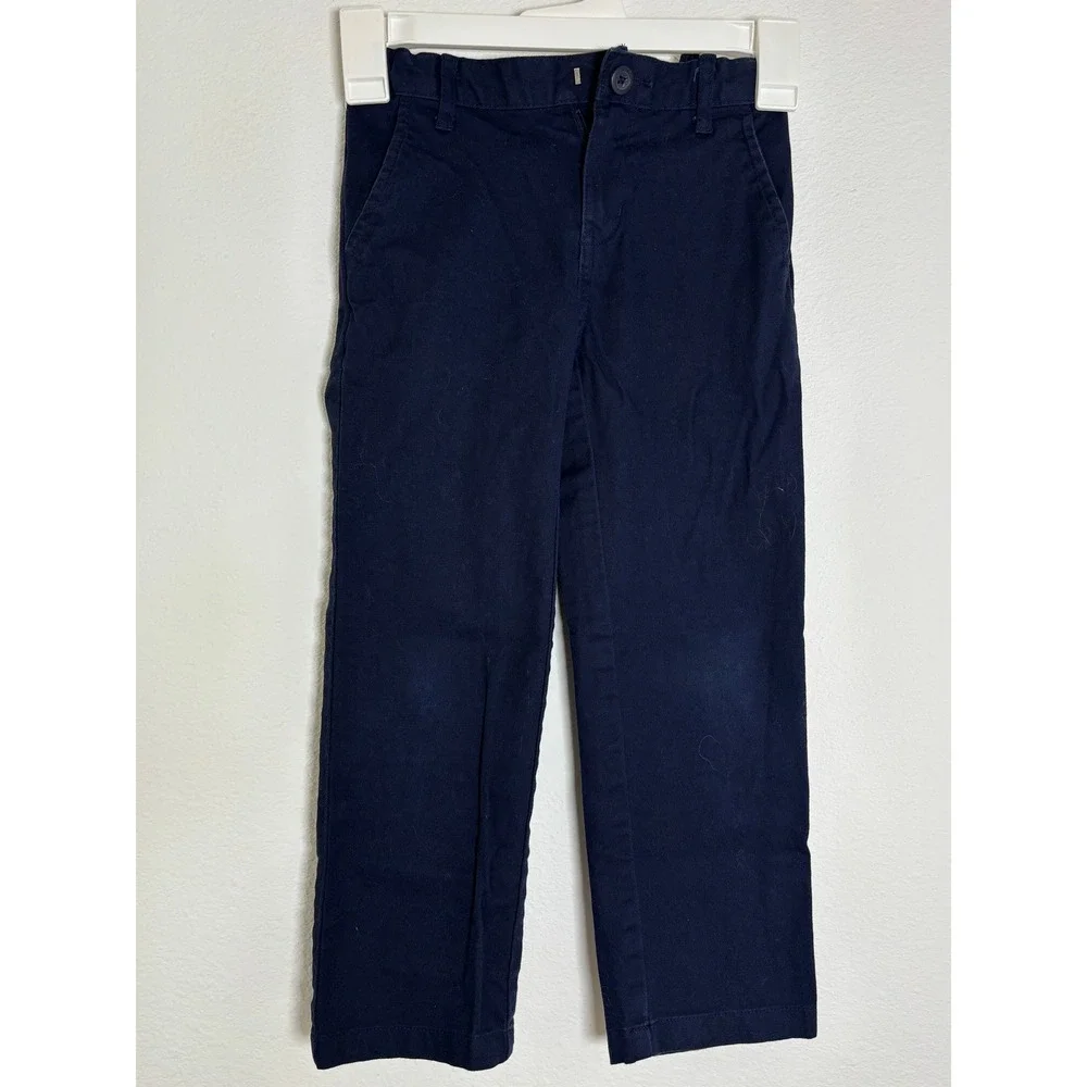 Old Navy Boys Straight Built-In Flex Chino Pants Navy Blue Size 6 School Uniform